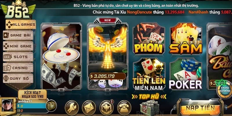 Game bài với đồ họa bắt mắt hàng đầu